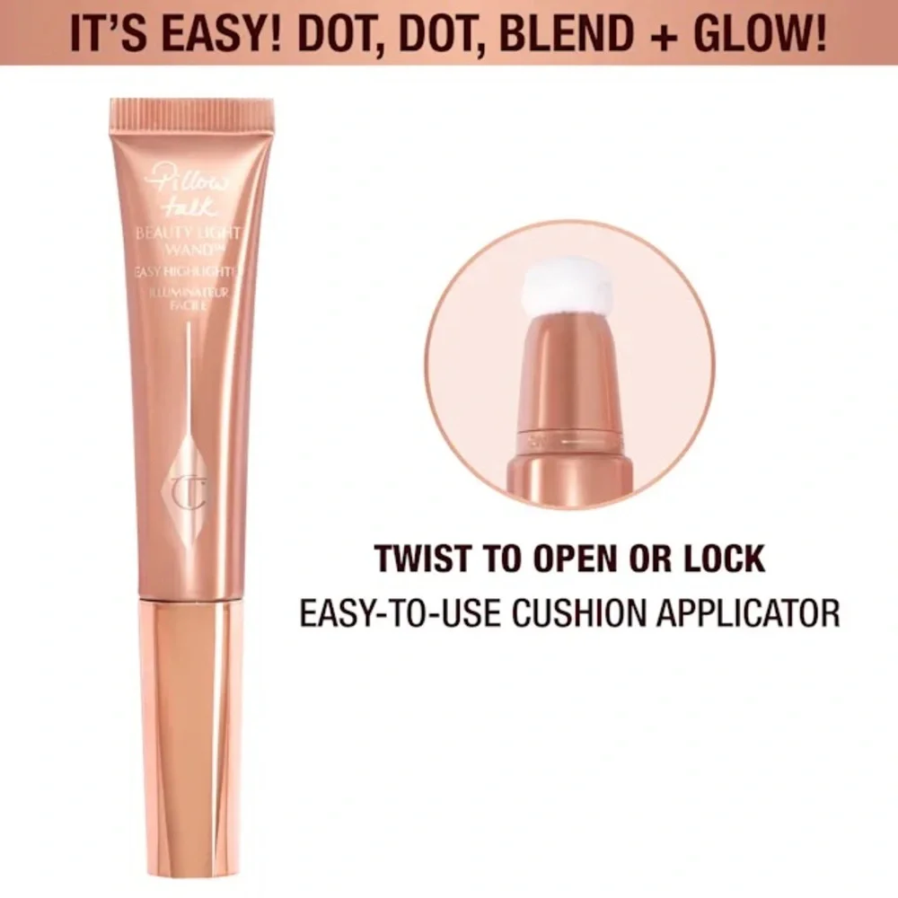 NIB Charlotte Tilbury Beauty Light Wand in Pillow Talk Original Full Size
